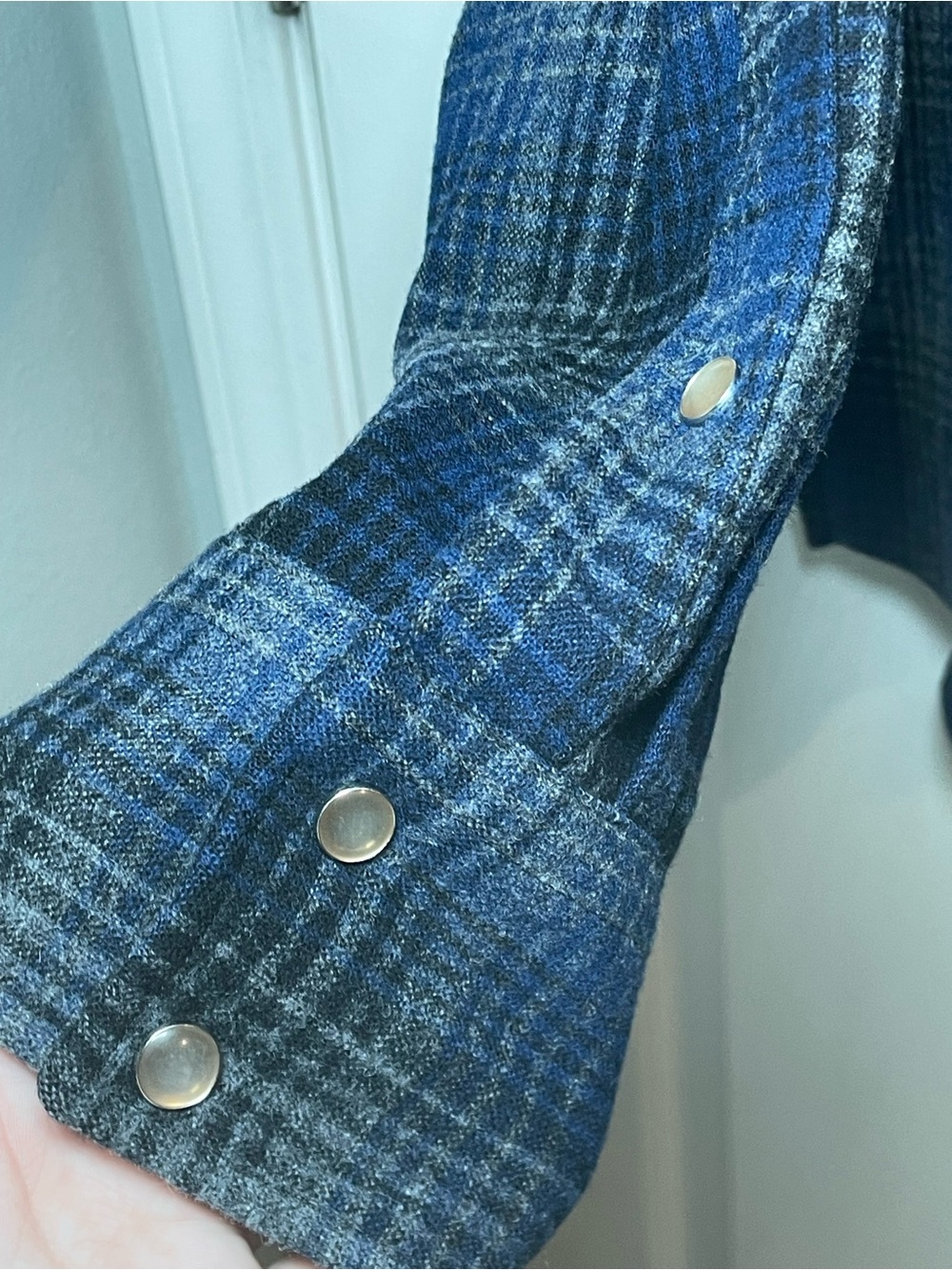 Pendleton Men’s XXL 100% Virgin Wool Blue Plaid Pearl Snap Western Shirt 2XL - Picture 4 of 8